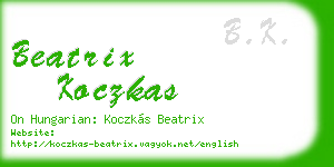 beatrix koczkas business card