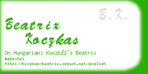 beatrix koczkas business card